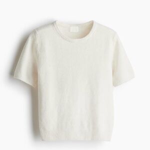 Sz S womens H&M fine knit sweater (top) Shortsleeve ribbed neck,cuff and hem